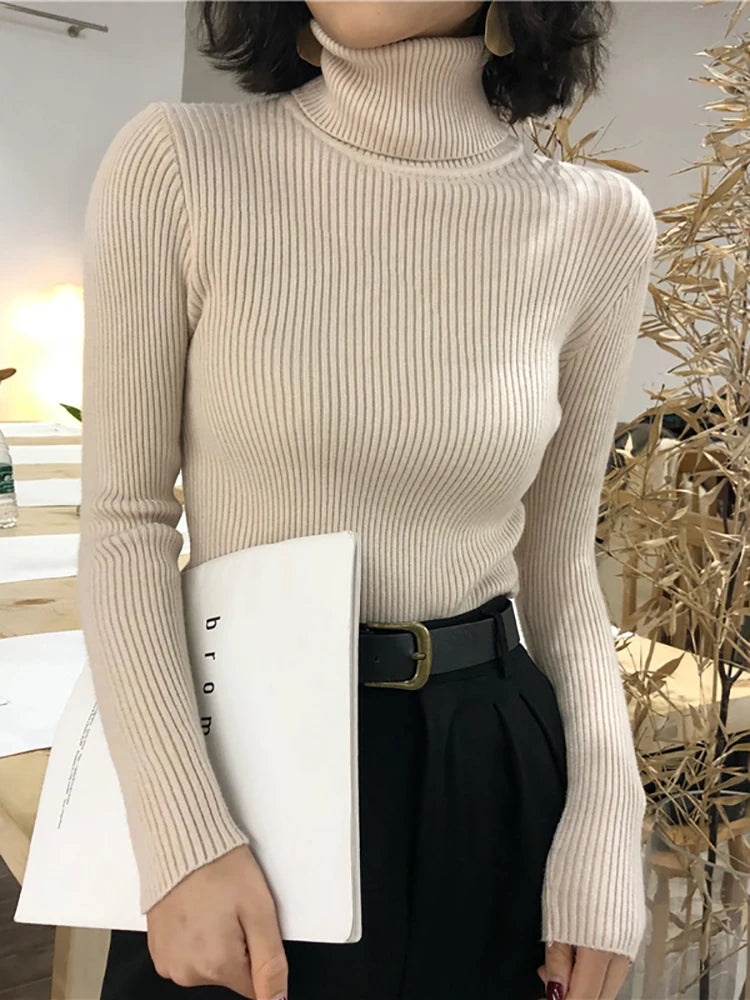 Women’s Turtleneck Knitted Sweater – Elegant Warmth for the  Autumn & Winter Season