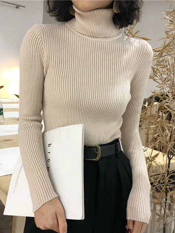 Women’s Turtleneck Knitted Sweater – Elegant Warmth for the  Autumn & Winter Season