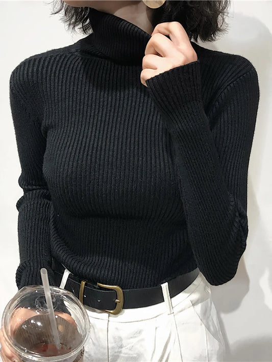 Women’s Turtleneck Knitted Sweater – Elegant Warmth for the  Autumn & Winter Season
